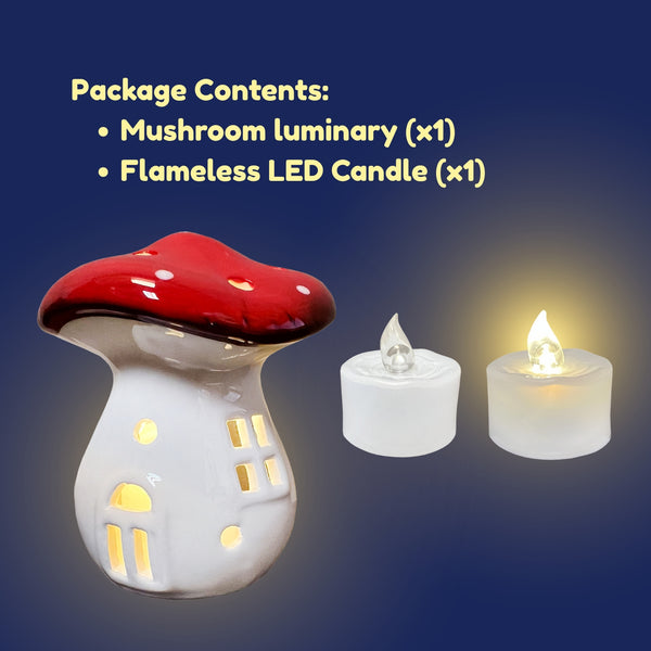 Mushroom Luminary w/ Flameless Candle - Streamline Imagined Retail