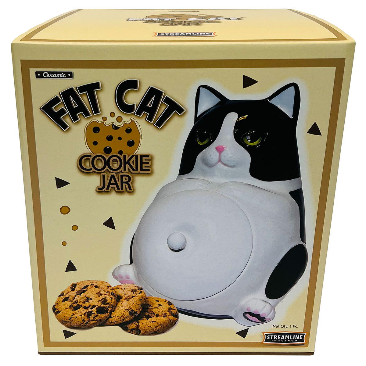 Fat Cat Cookie Jar, Ceramic