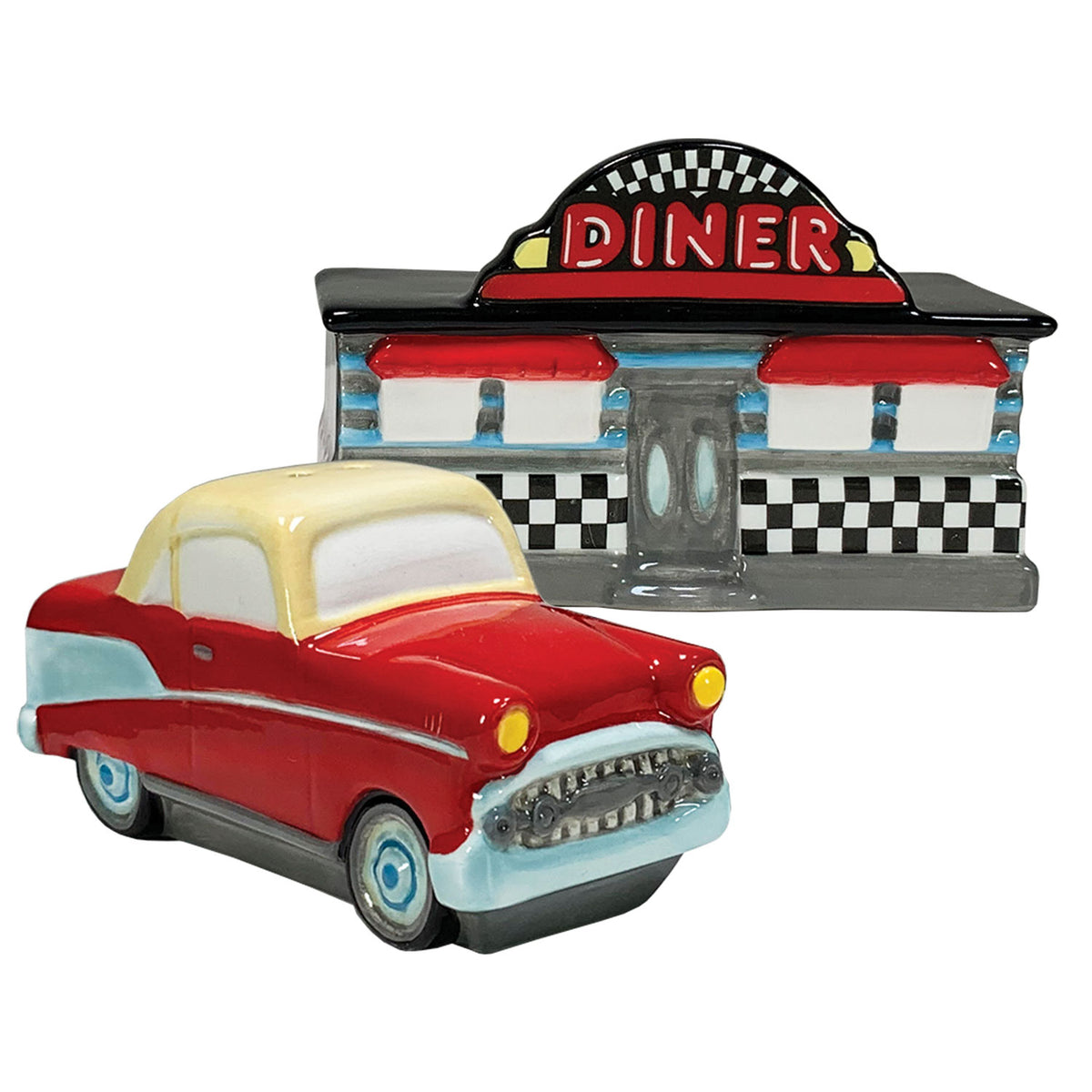 Road Trip Salt &amp; Pepper Set - Diner &amp; Hot Rod