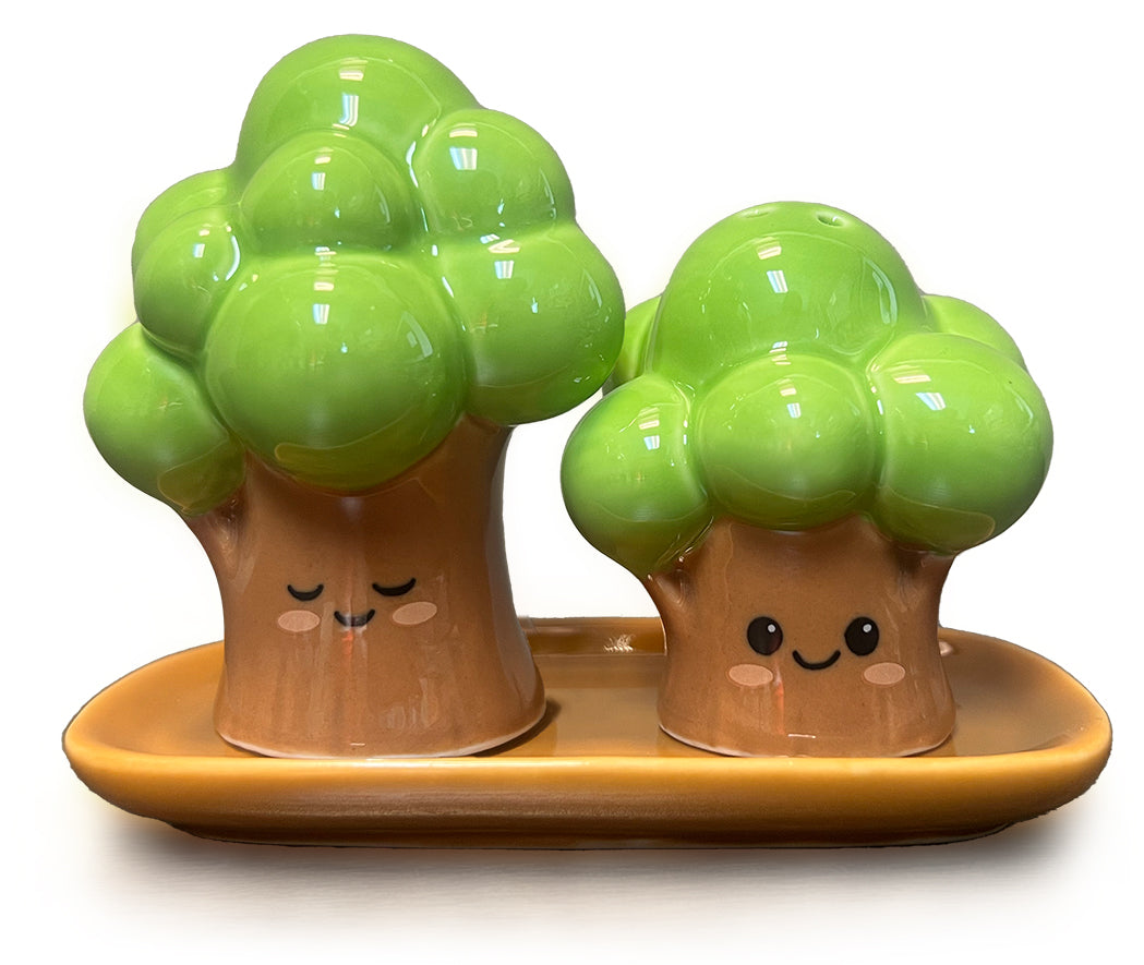 Grove Trees Salt &amp; Pepper Set w/ Plate