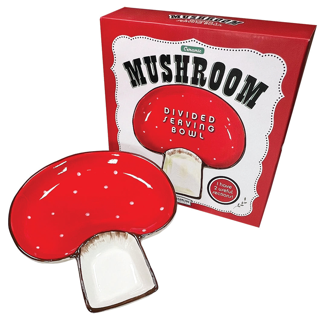 Mushroom Two Sectioned Serving Bowl