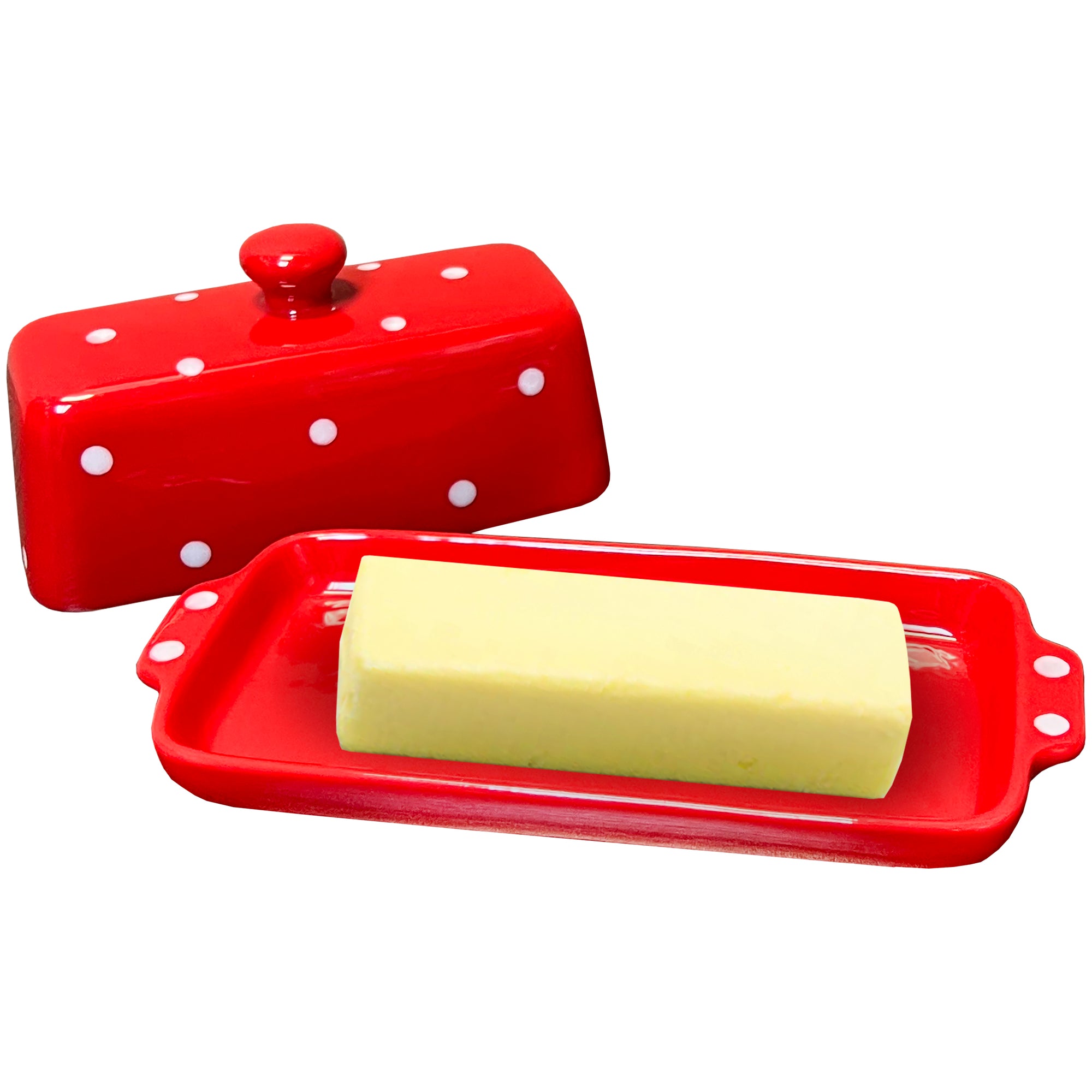 Mushroom Polka Dot Butter Dish