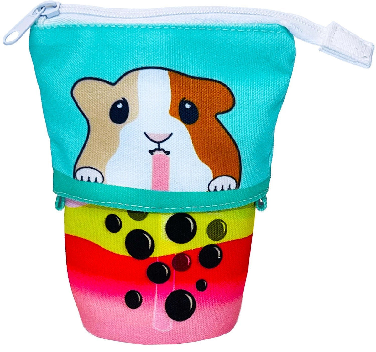 Sippin&#39; Boba Guinea Pig Collapsible Pencil Case w/ 6 Gel Pens