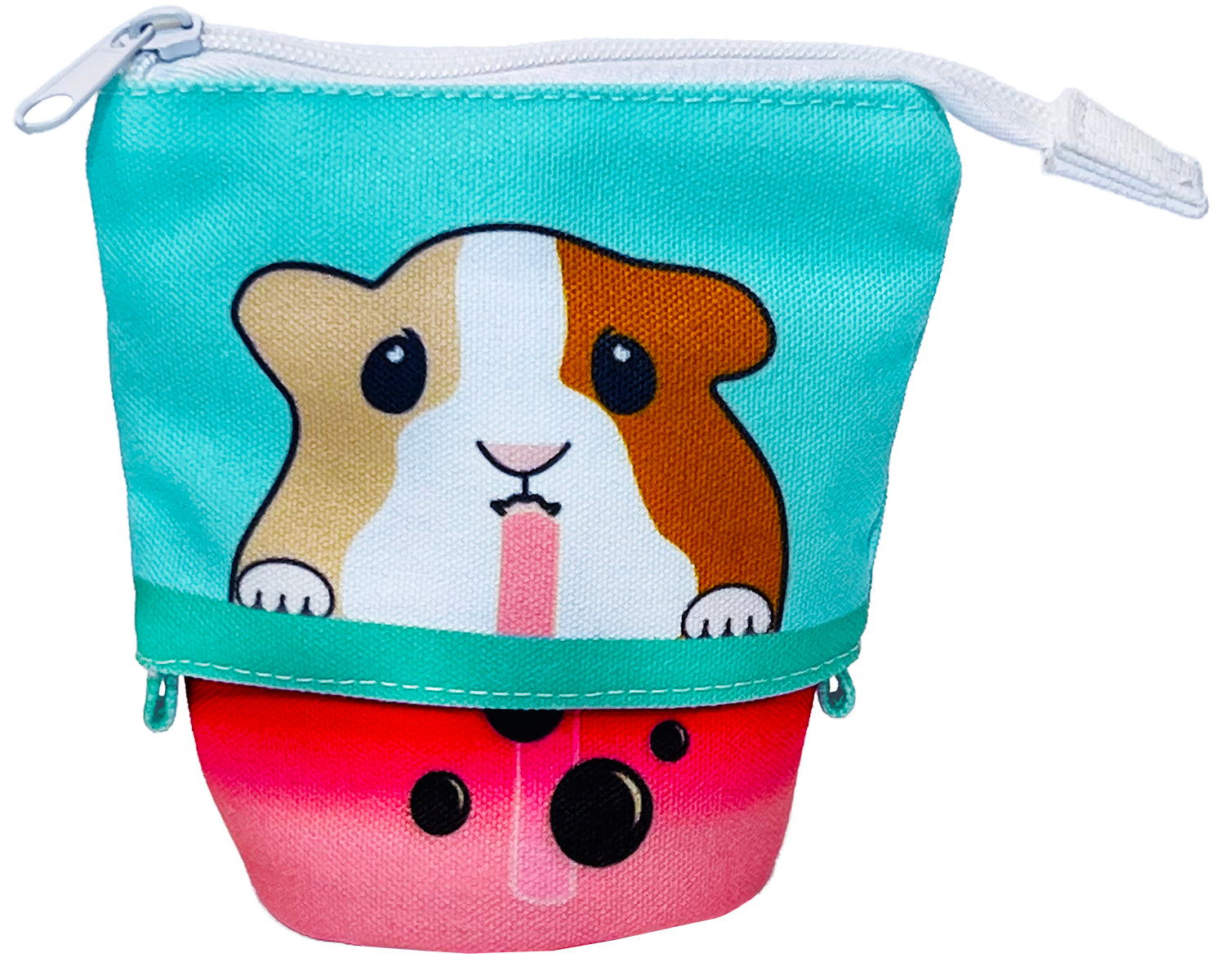 Sippin' Boba Guinea Pig Collapsible Pencil Case w/ 6 Gel Pens