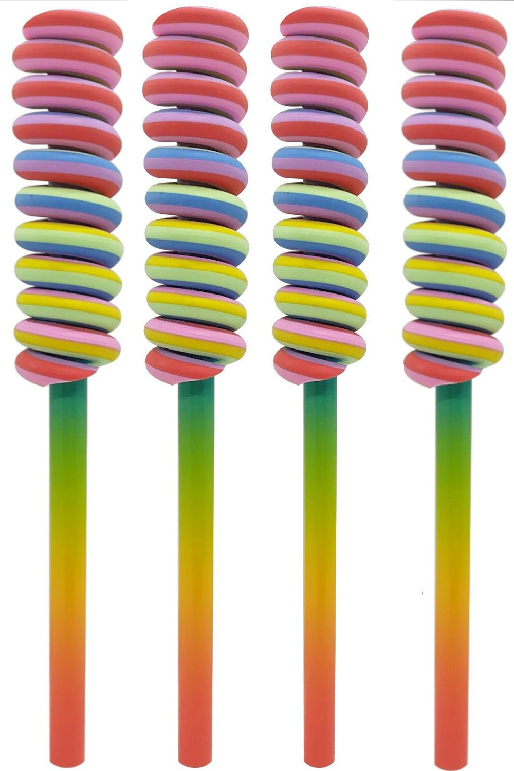 Tutti Frutti Scented Lollipop Eraser &amp; Pencil Duo 4 Pack