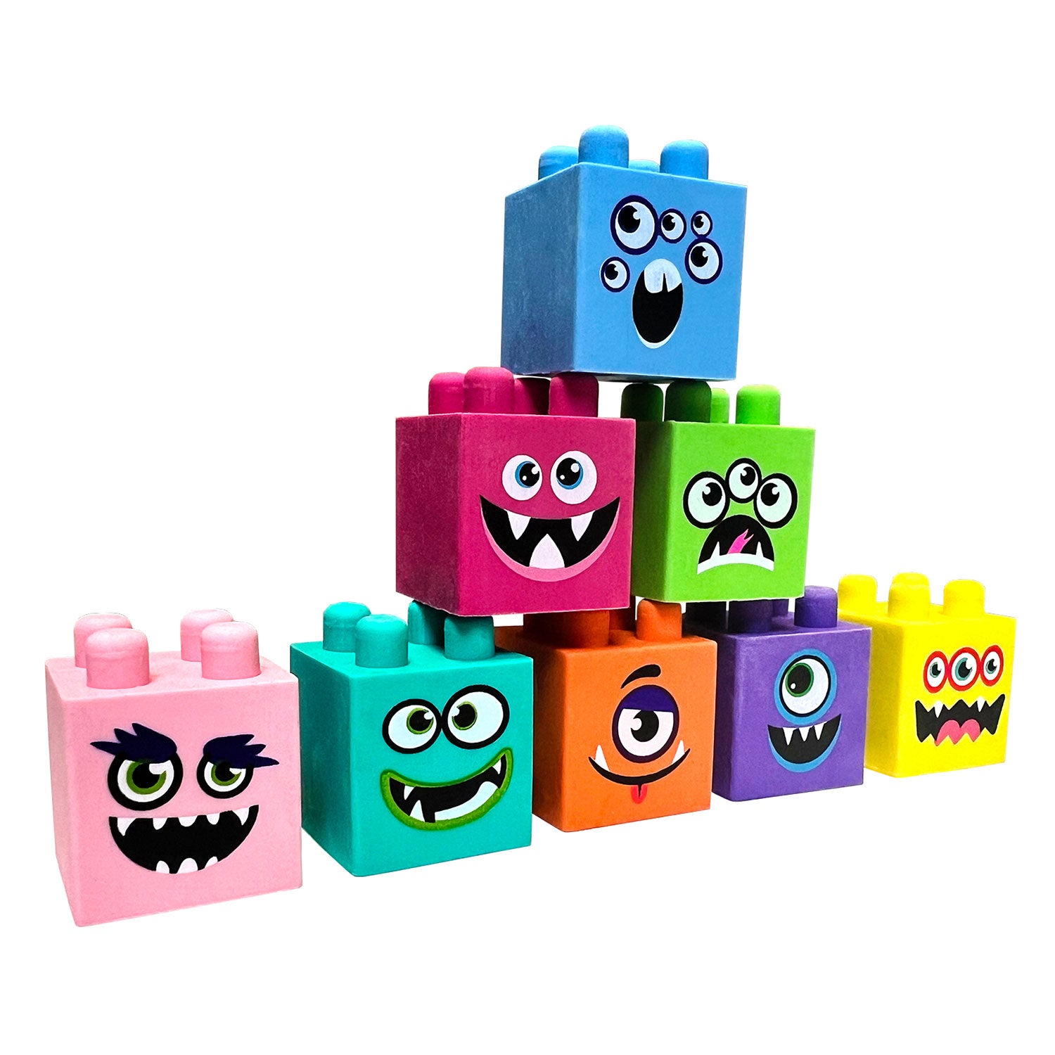 Monster Madness Interlocking Block Erasers