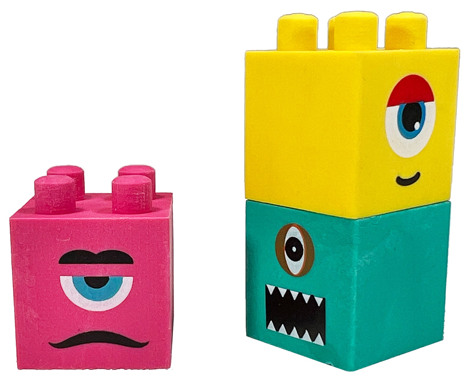 Monster Madness Interlocking Block Erasers