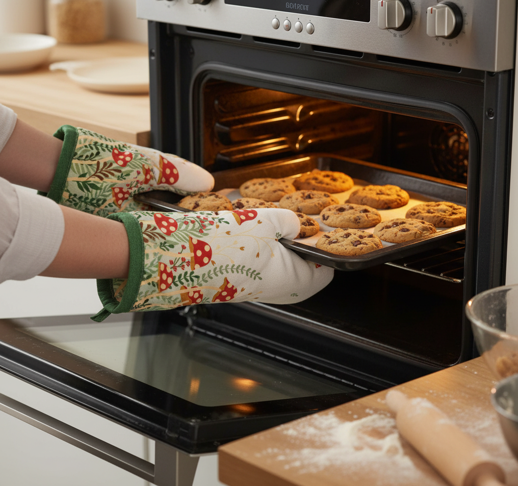 Mushroom Garden Oven Mitt Pair