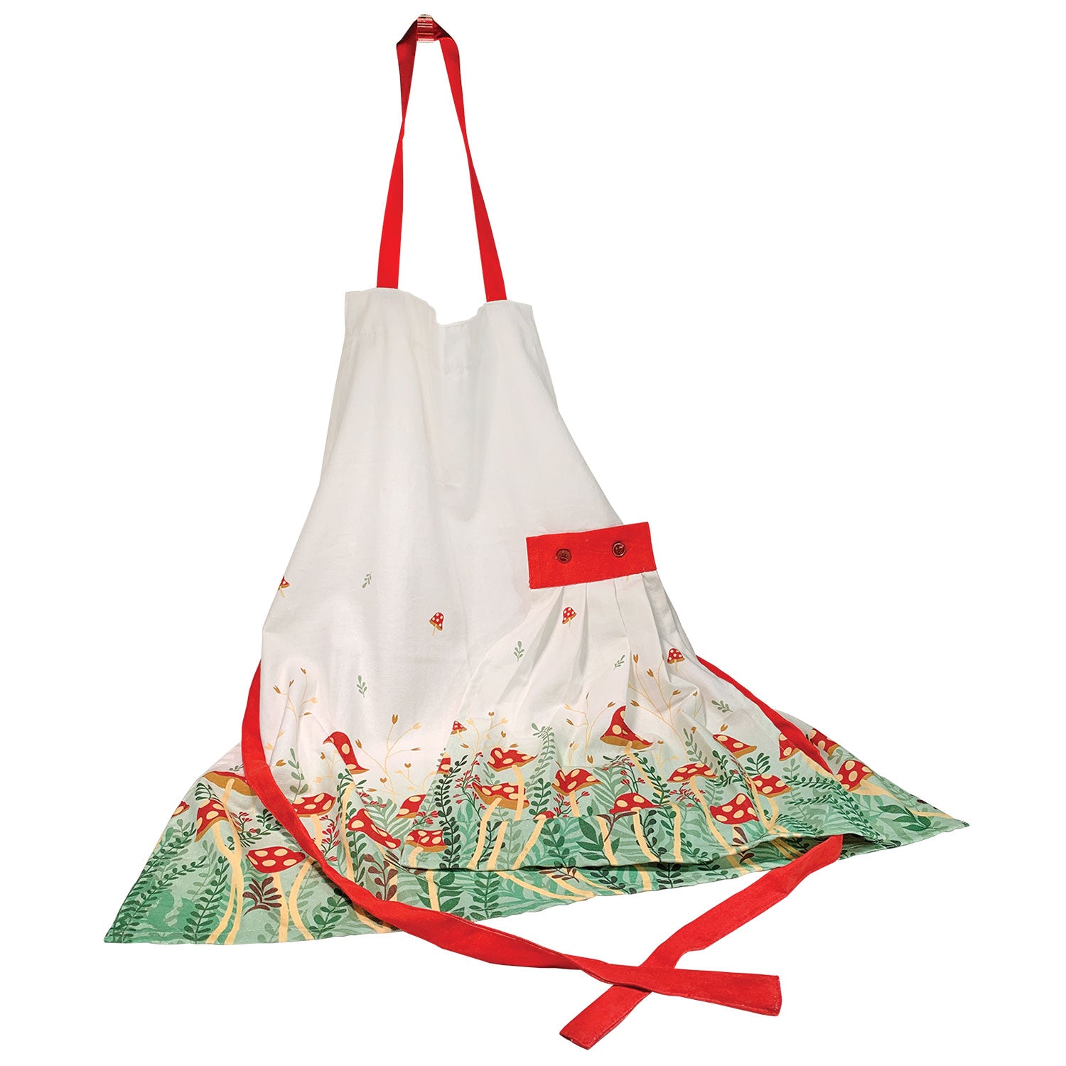 Mushroom Garden Apron with Detachable Towel