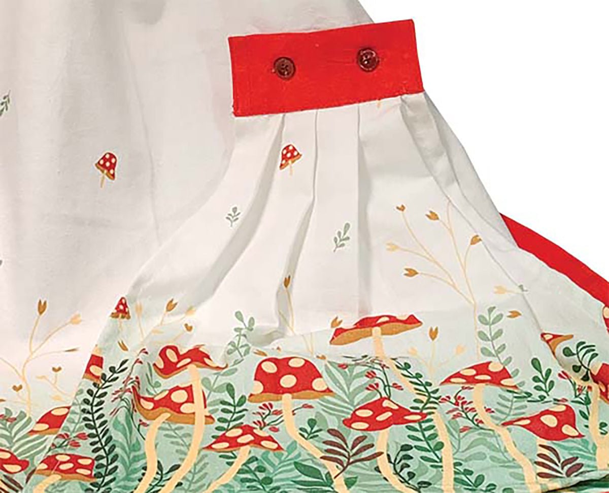 Mushroom Garden Apron with Detachable Towel