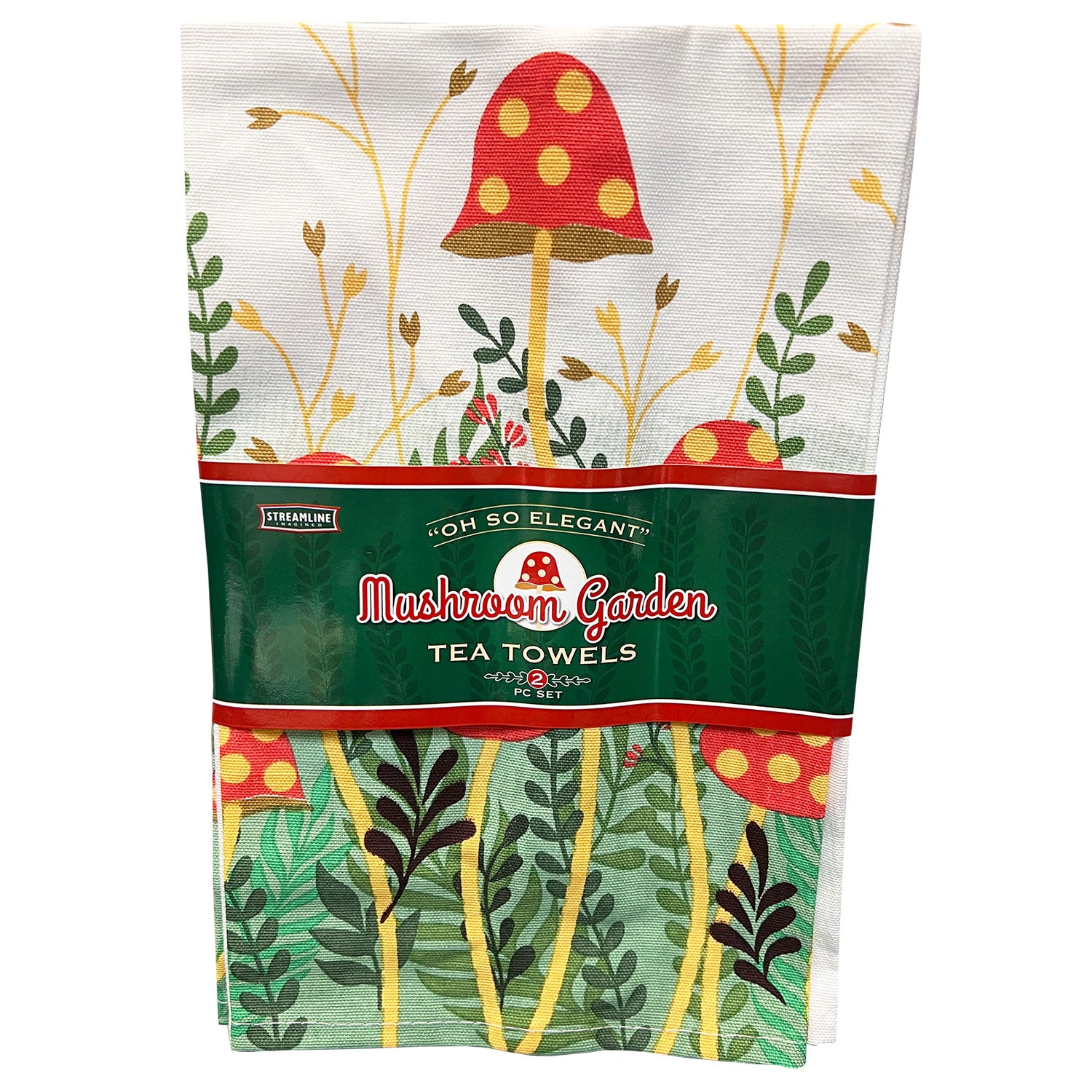 Mushroom Garden Tea Towel 2pc Set
