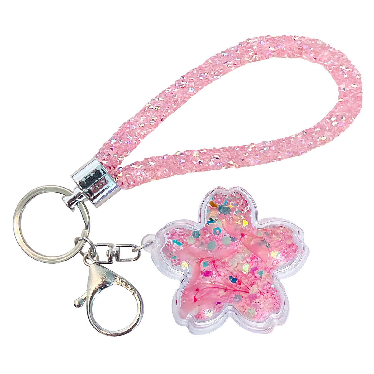 Glitter Petal Key Charm