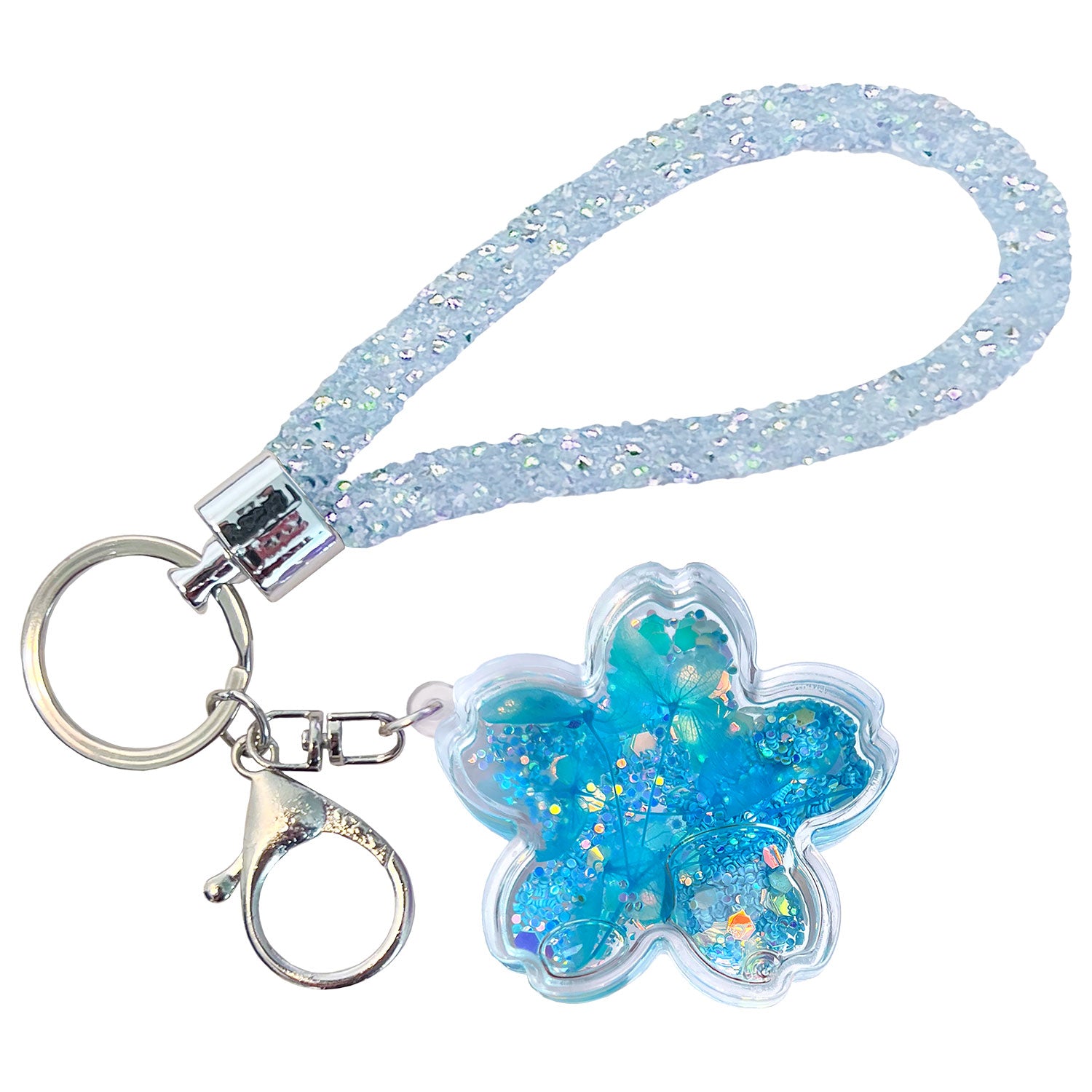 Glitter Petal Key Charm