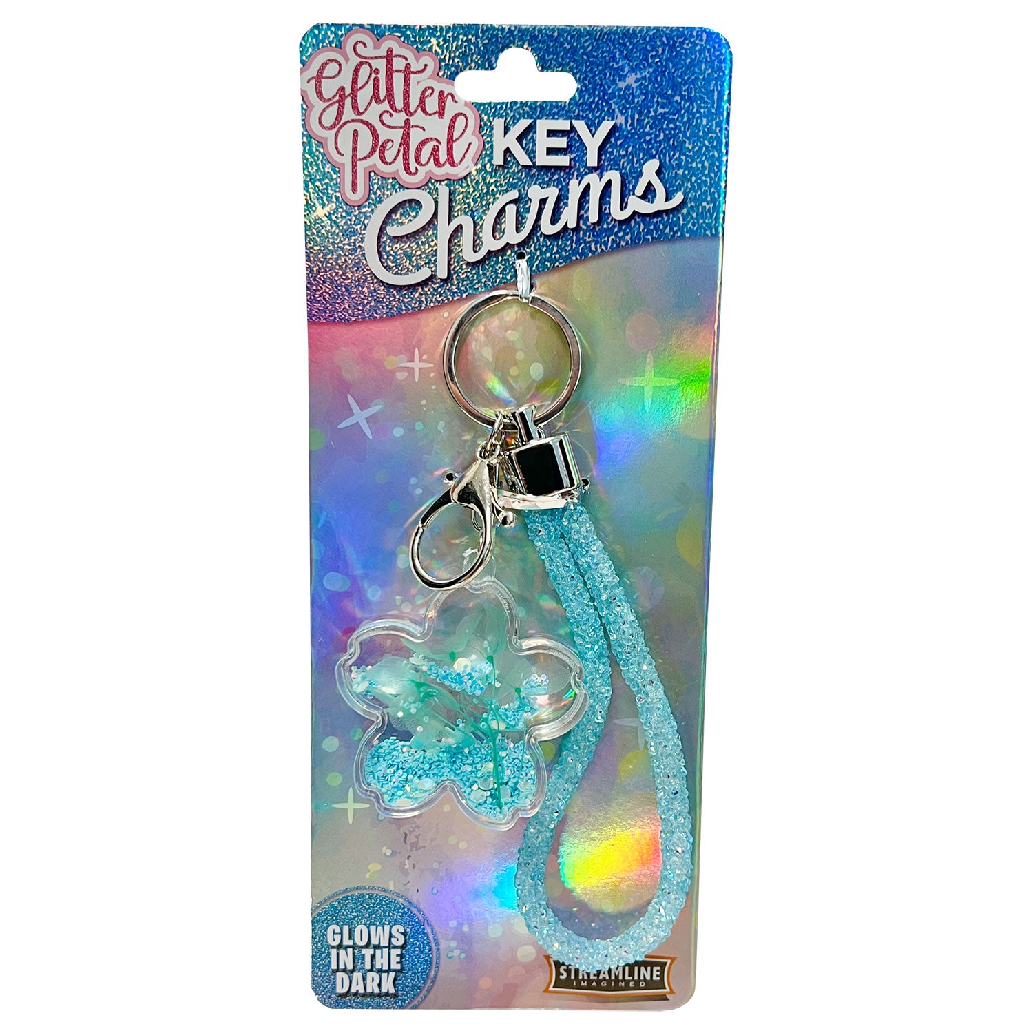 Glitter Petal Key Charm