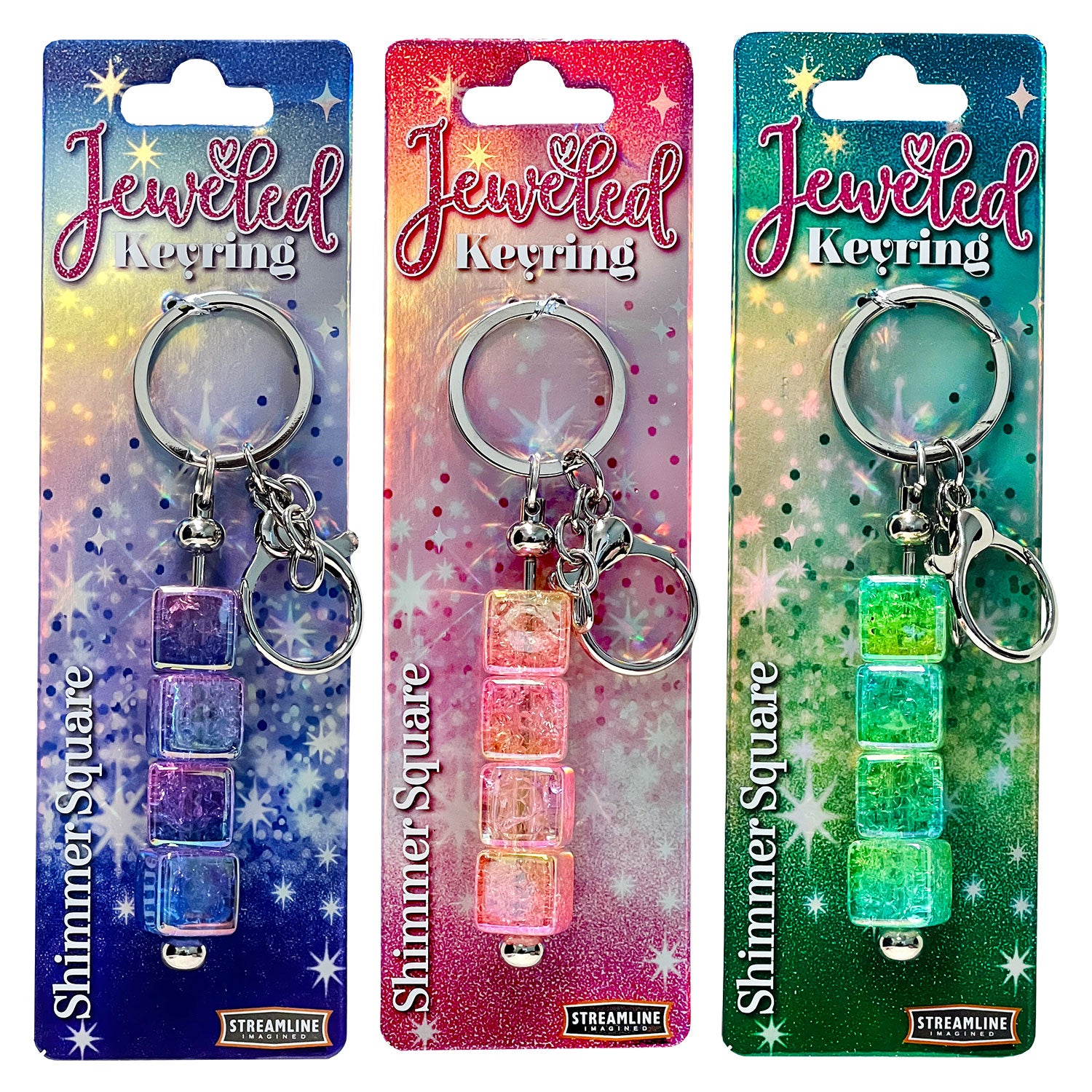 Shimmering Square Keyring