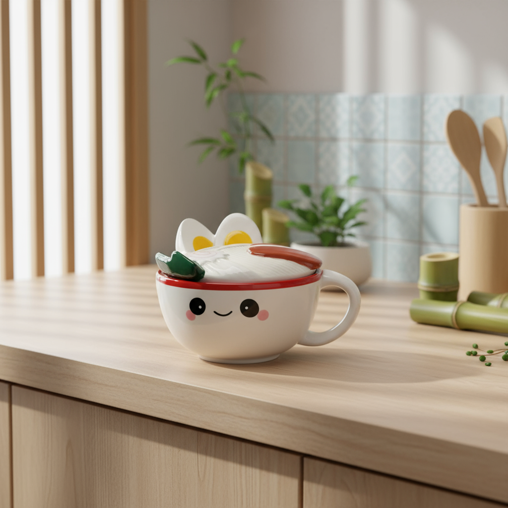 Ramen Noodle Mug w/ Lid