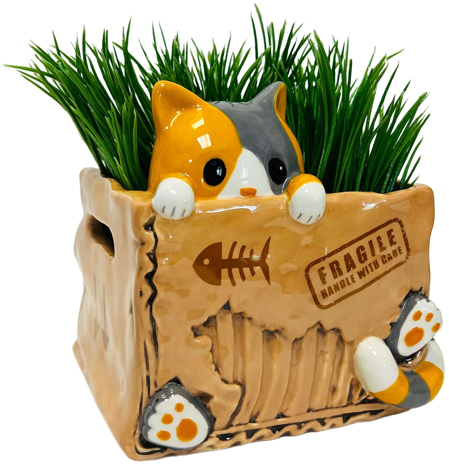 cat pot planter Streamline Imagined Cat In The Box Planter
