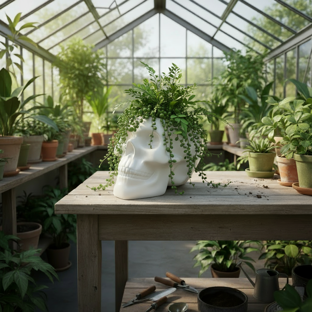 Bone Skull Planter