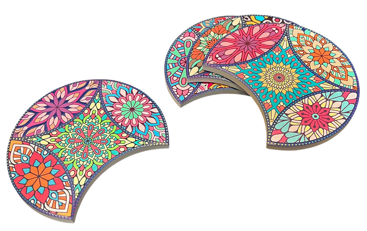 Mandala 4 pcs Coasters/Trivet set