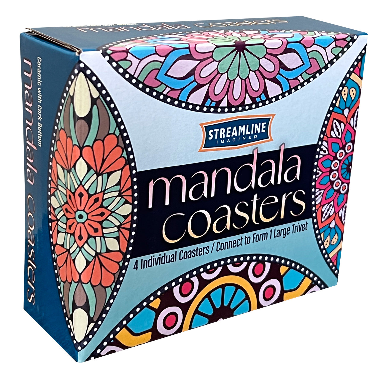 Mandala 4 pcs Coasters/Trivet set