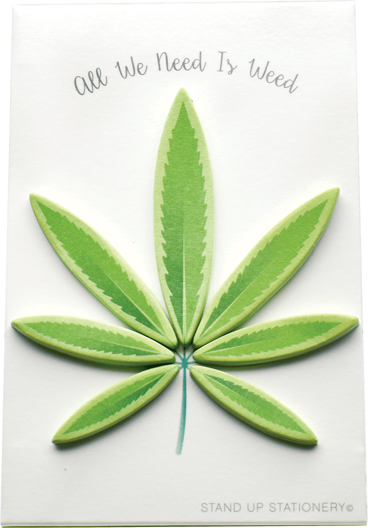 Pop-Up Sticky Memos - Cannabis Leaf