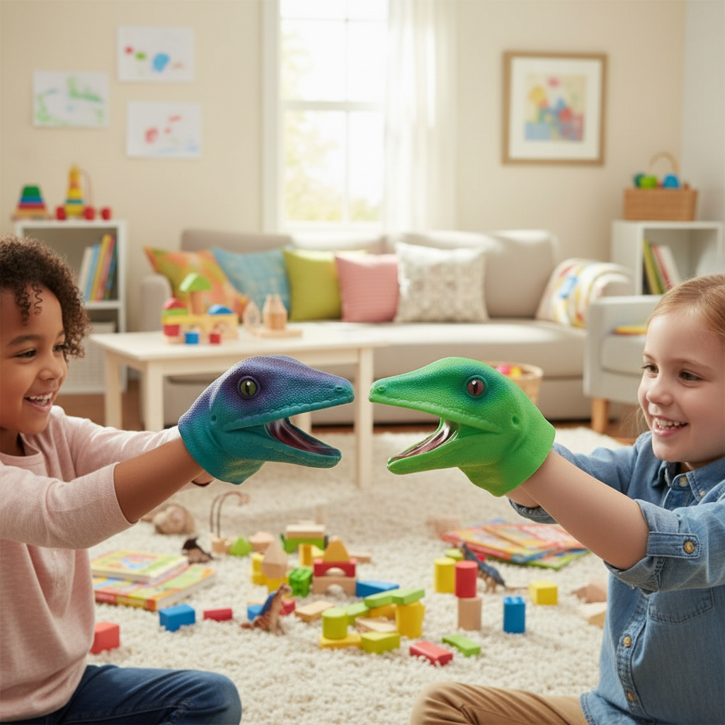 Lizard Hand Puppet, 2 Pack