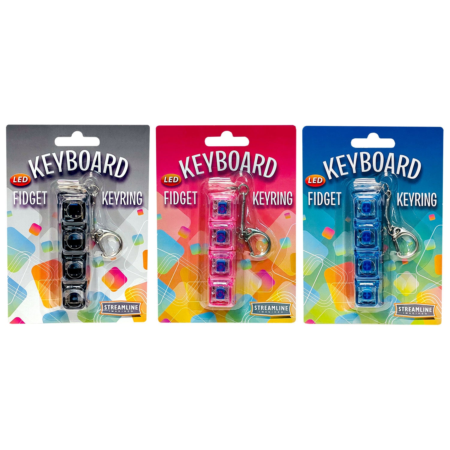 Keyboard LED Fidget Keyrings