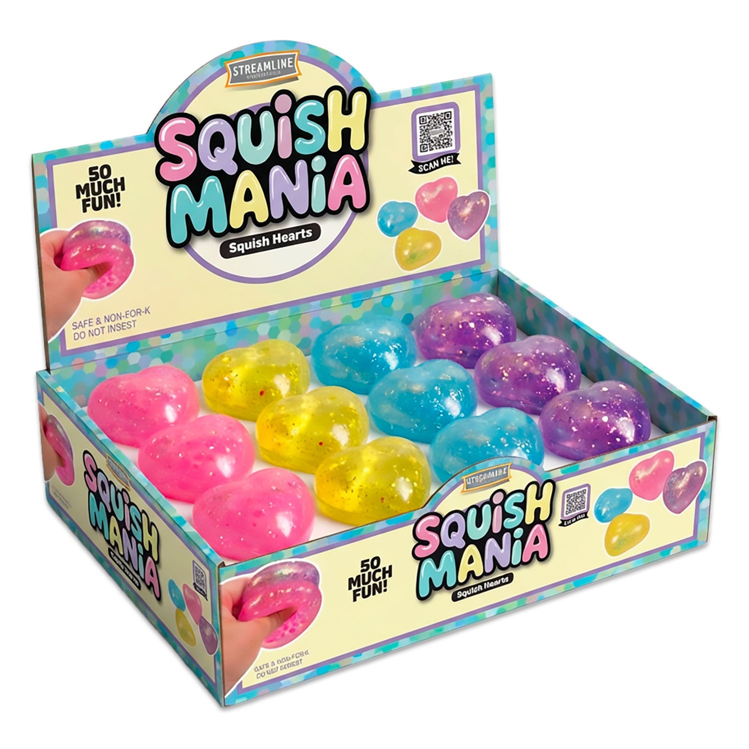 Sugar Squish Heart (Asst of 4 Colors) - 2 Pack