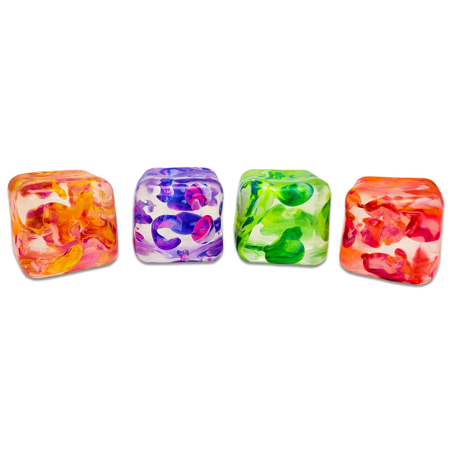Crystalline Marble Squish Cube Asst/ 4 colors