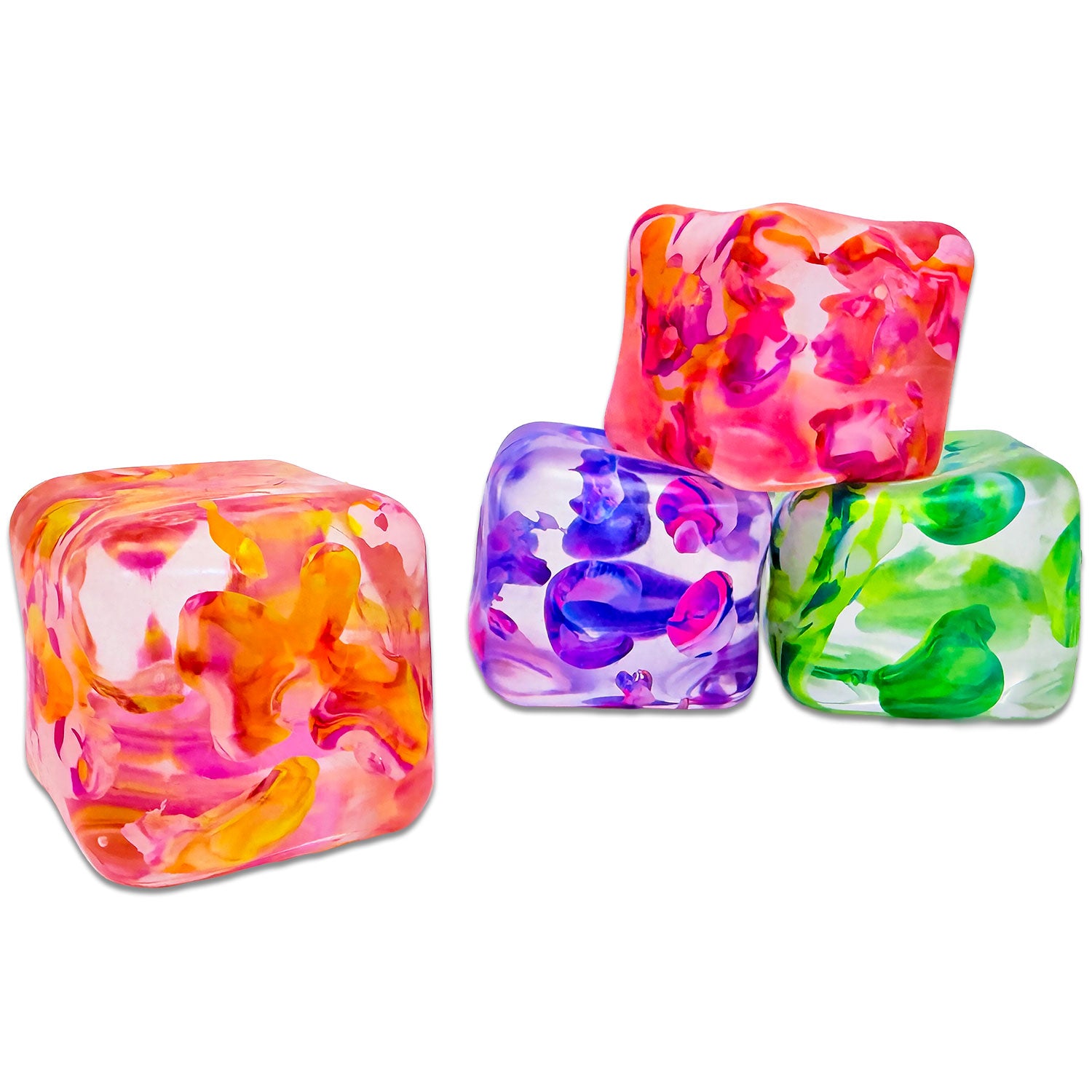 Crystalline Marble Squish Cube Asst/ 4 colors
