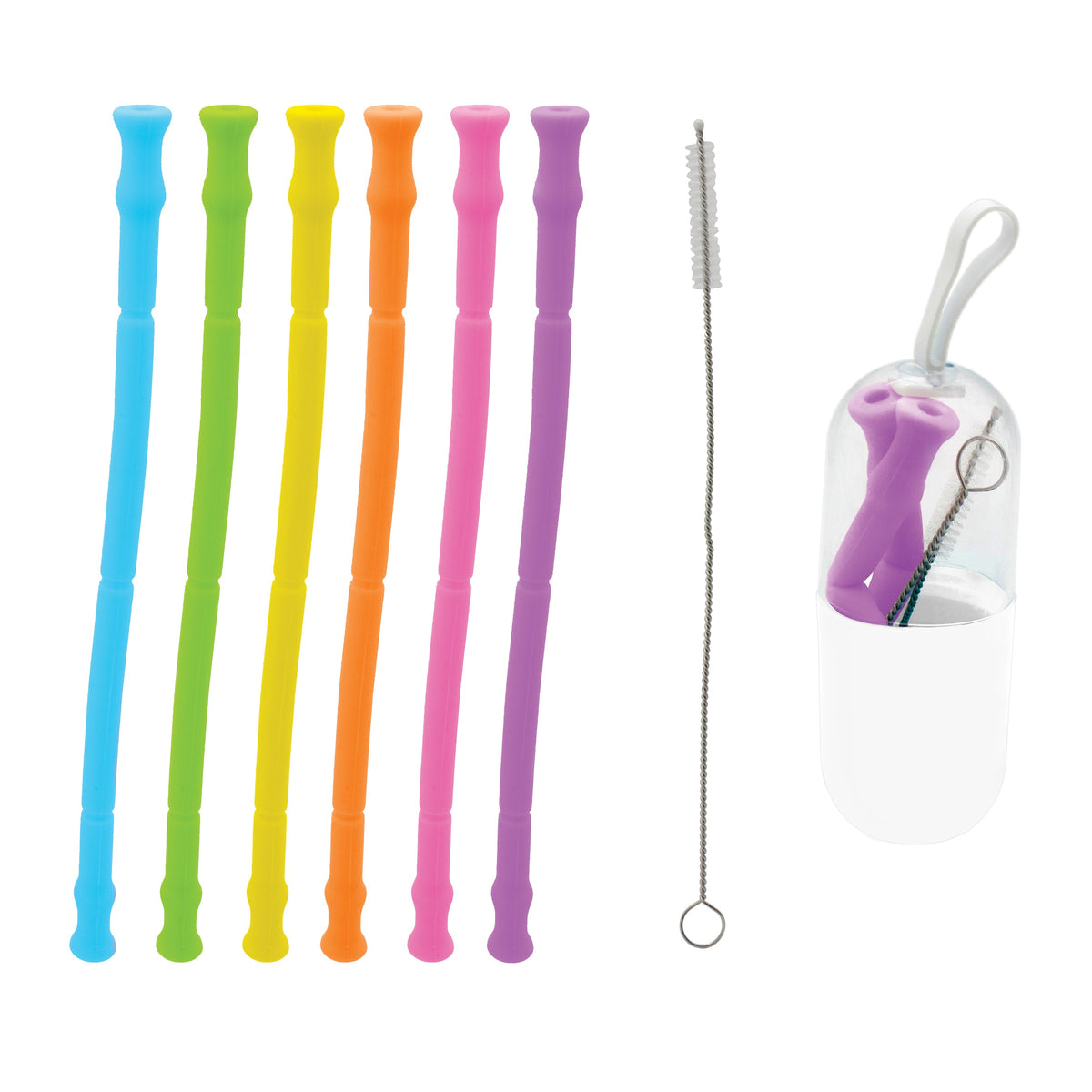 Portable Silicone Straw Set