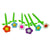 Colorful Pop Daisy Gel Pens, 5 Pack