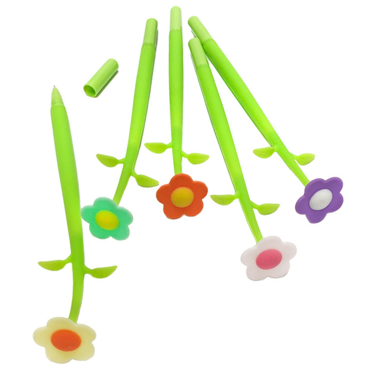 Colorful Pop Daisy Gel Pens, 5 Pack