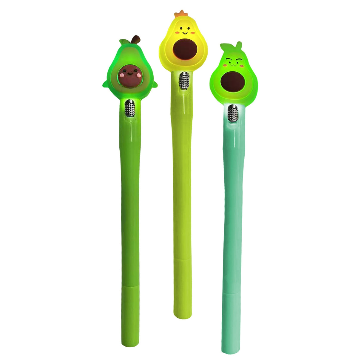 Avocado Trio LED Light Up Pens, 3 Pack