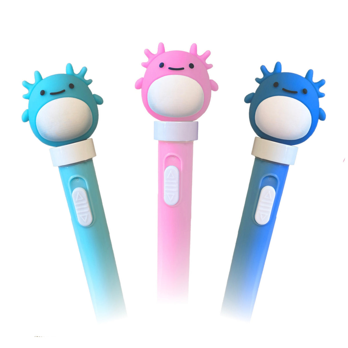 Axolotl Spinning LED Light Up Pens, 3 Pack