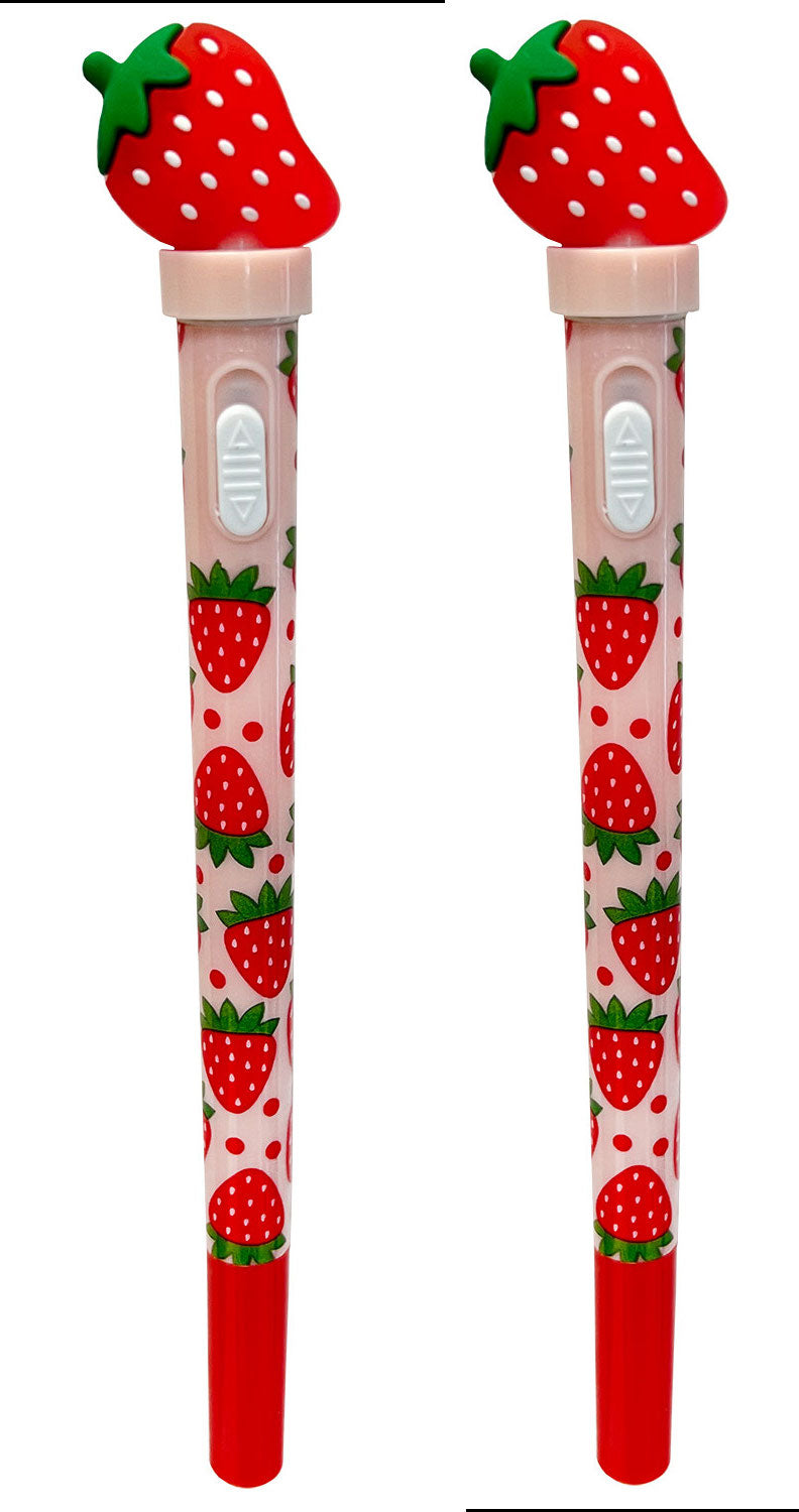 STRAWBERRY SPINNING LED LIGHT UP PEN
