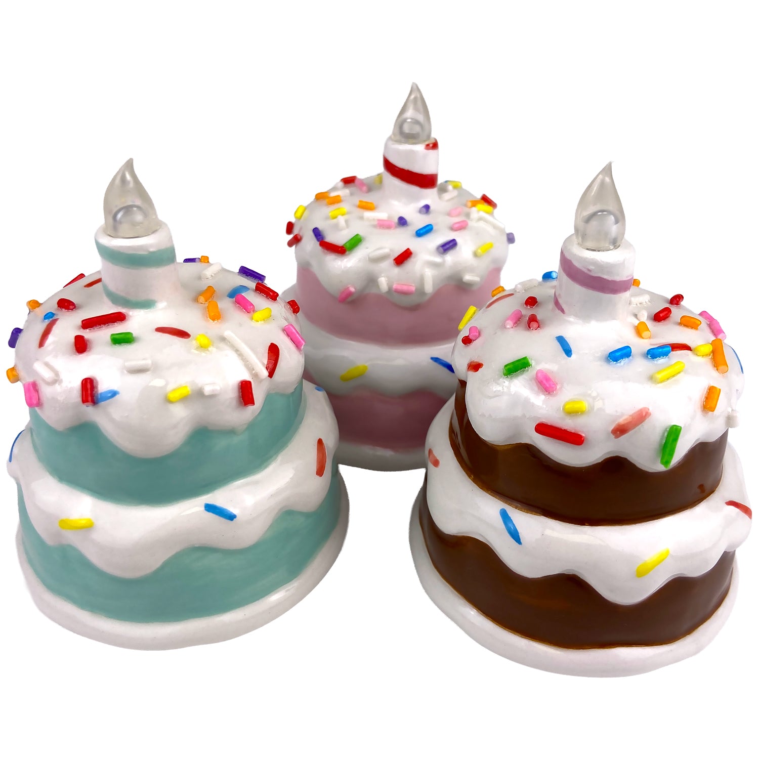 Mini Light Up Birthday Cakes (Asst 3 colors)