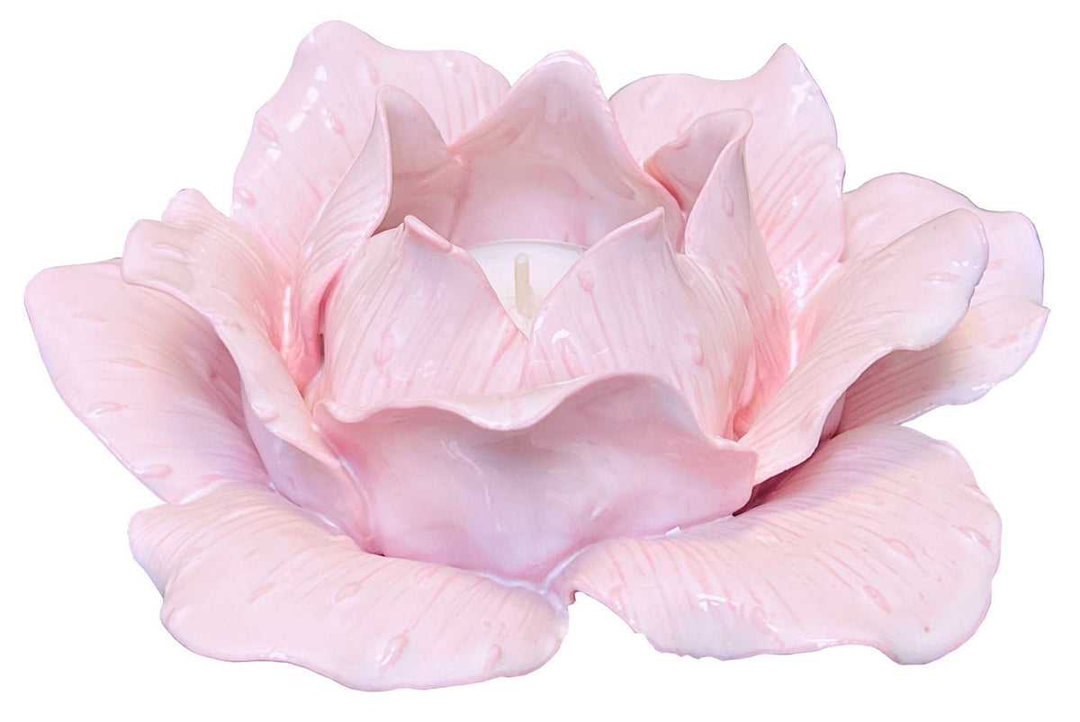 Floral Ceramic Votive Holder - Pink