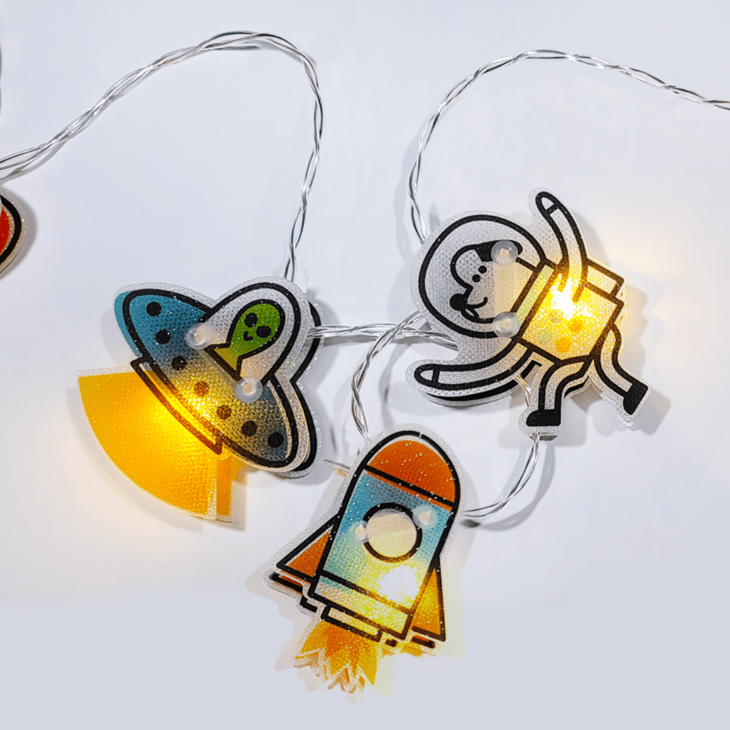 Outer Space String Lights, 10 Warm White LED, 71'' Long