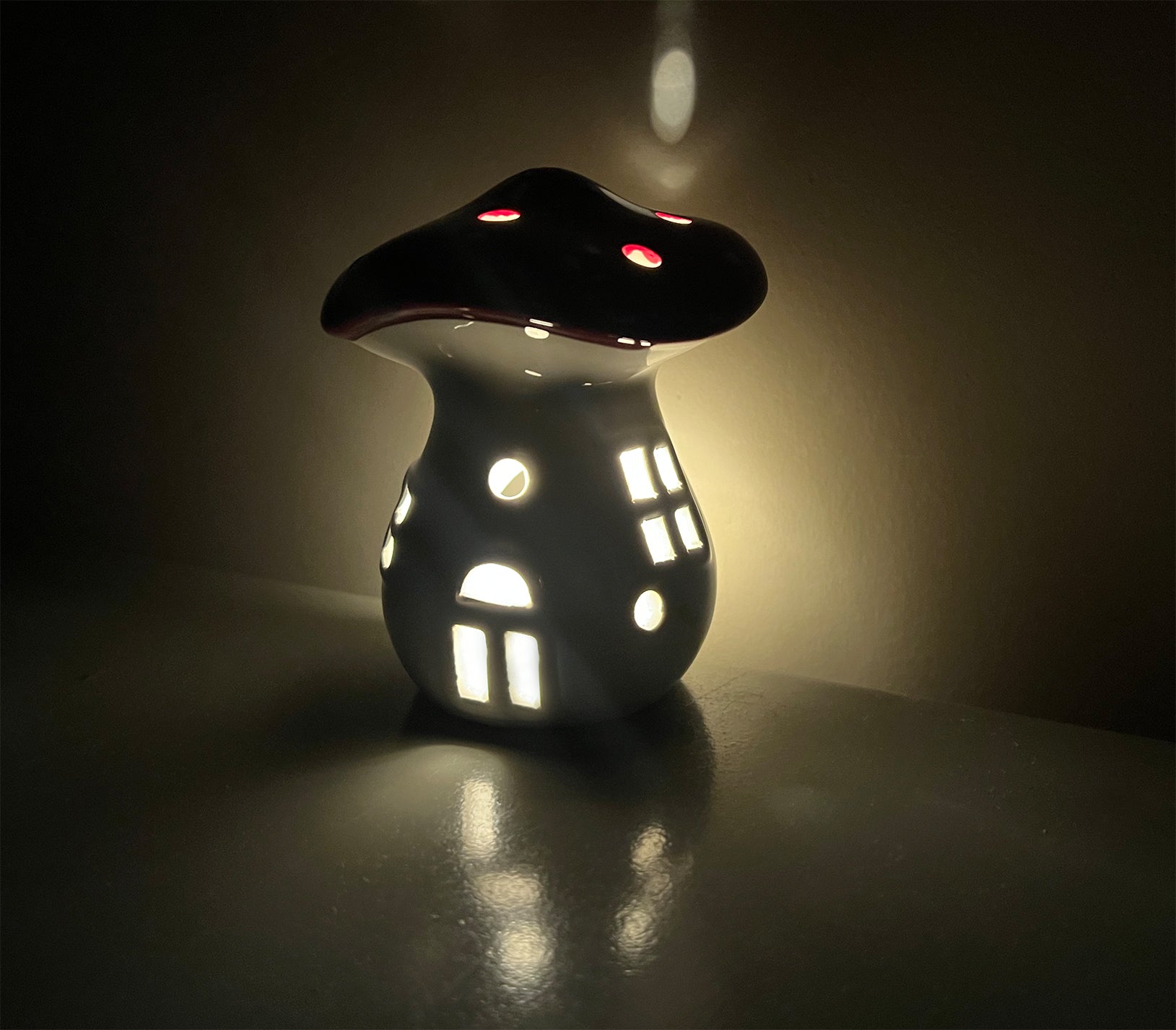 Mushroom Luminary w/ Flameless Candle