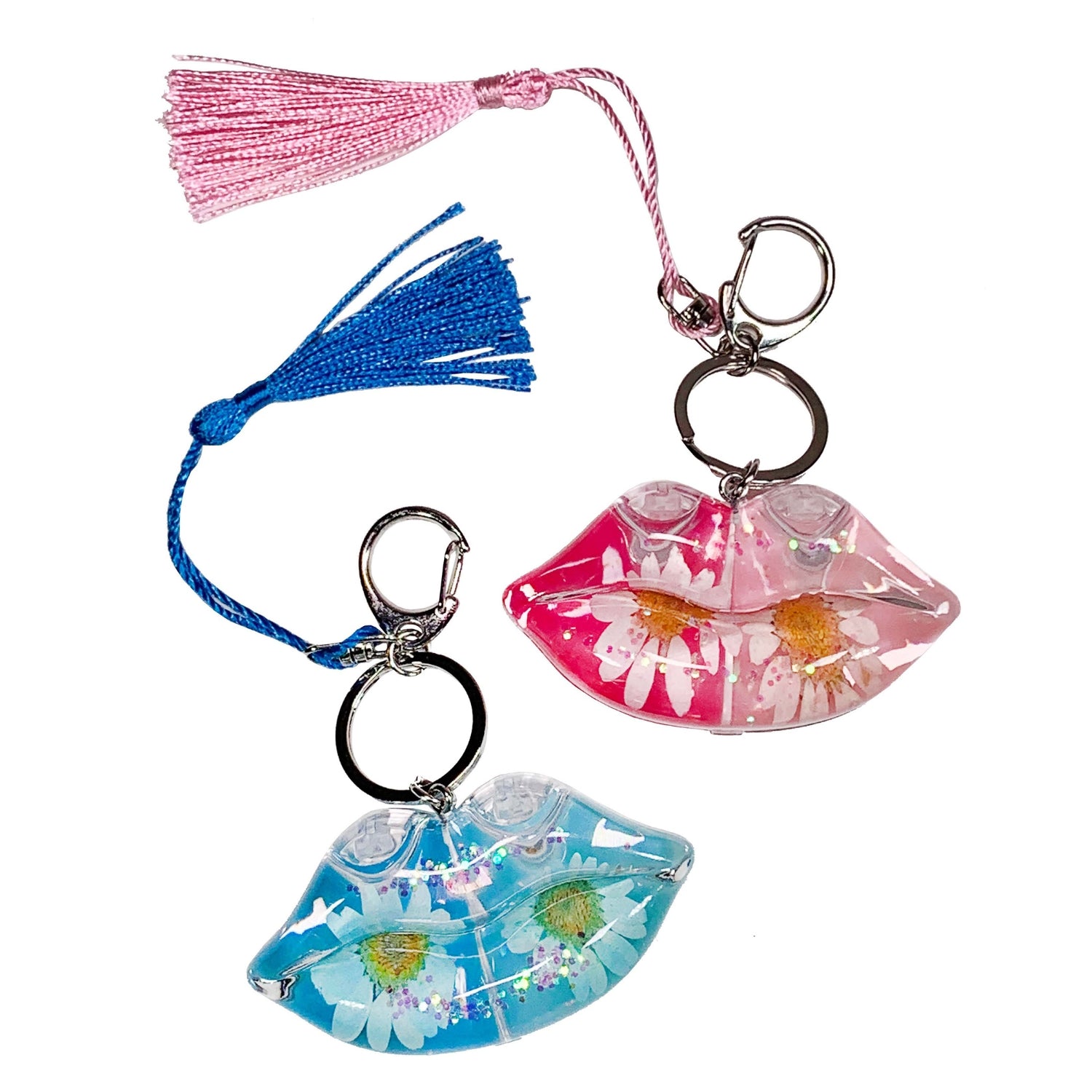 Sweet Lips Gloss Keyring w/ Tassel, 2 Pack
