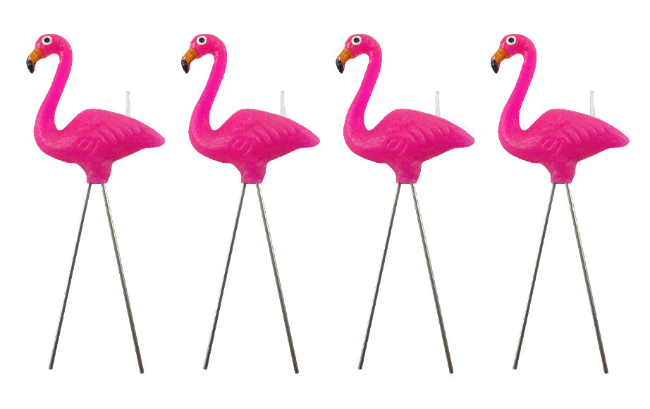 Flamingo Candles 4pc Set