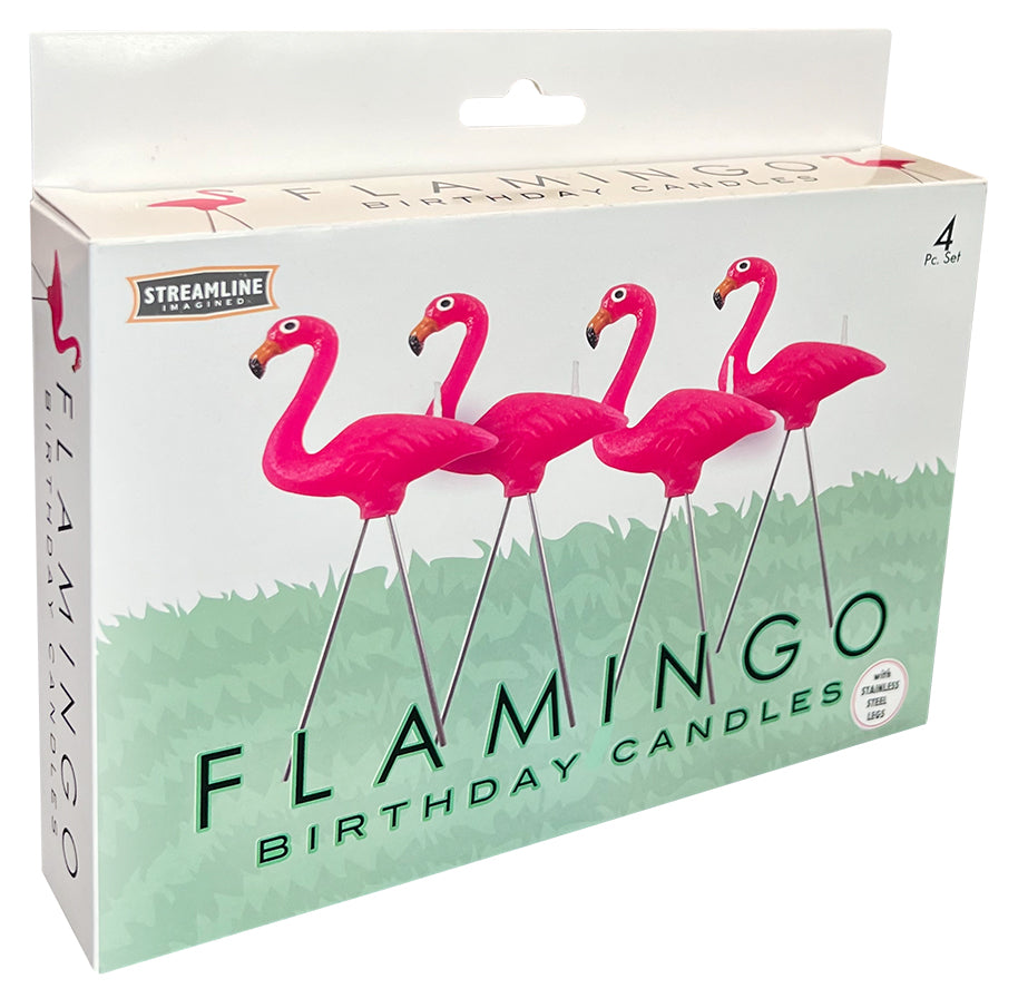 Flamingo Candles 4 pcs Set