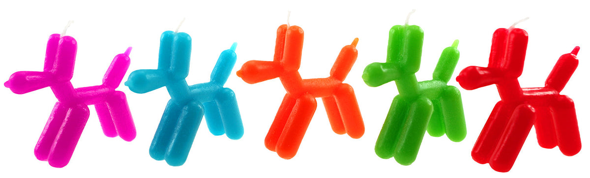 Balloon Dog Candles 5pc Set