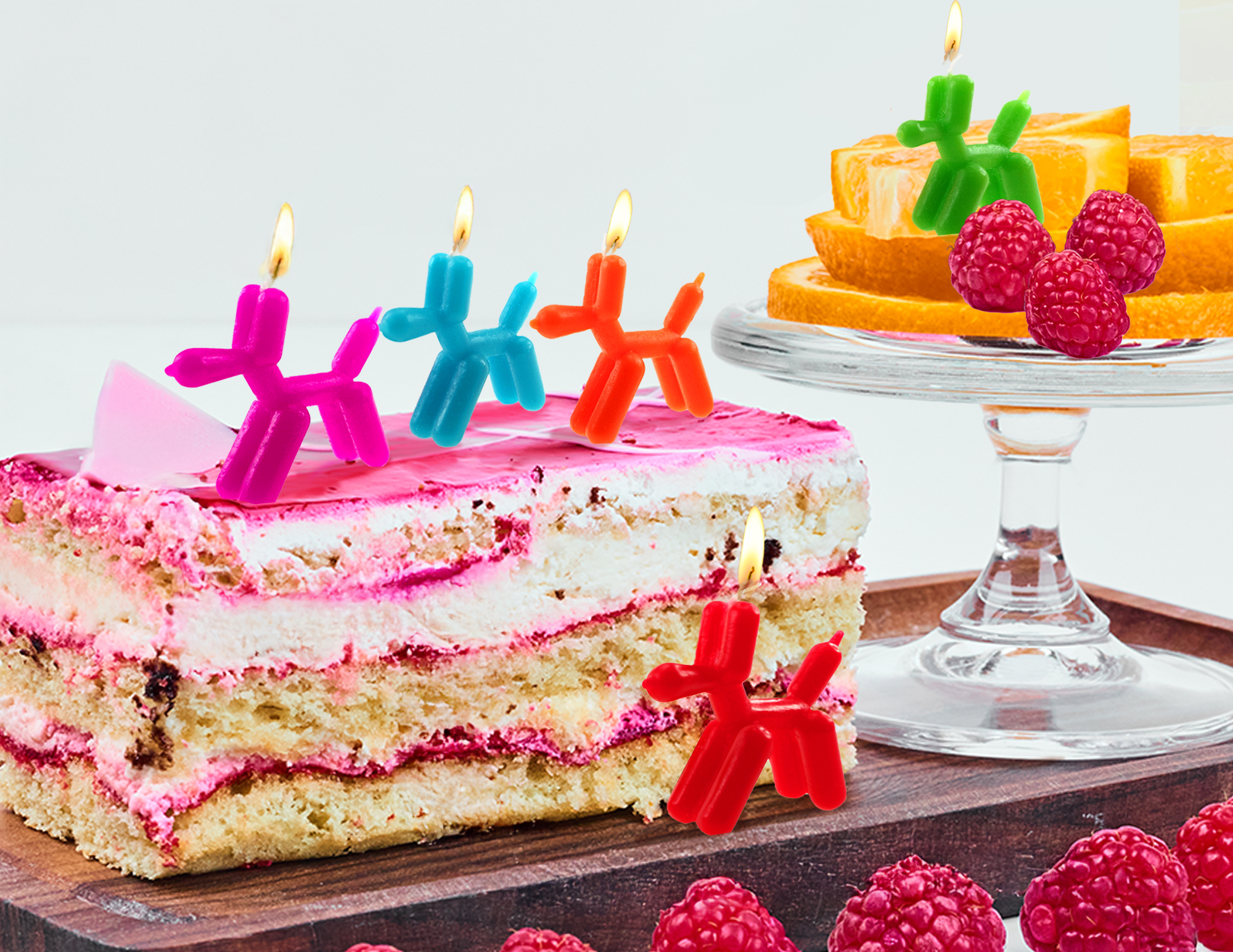 Balloon Dog Candles 5 pcs Set