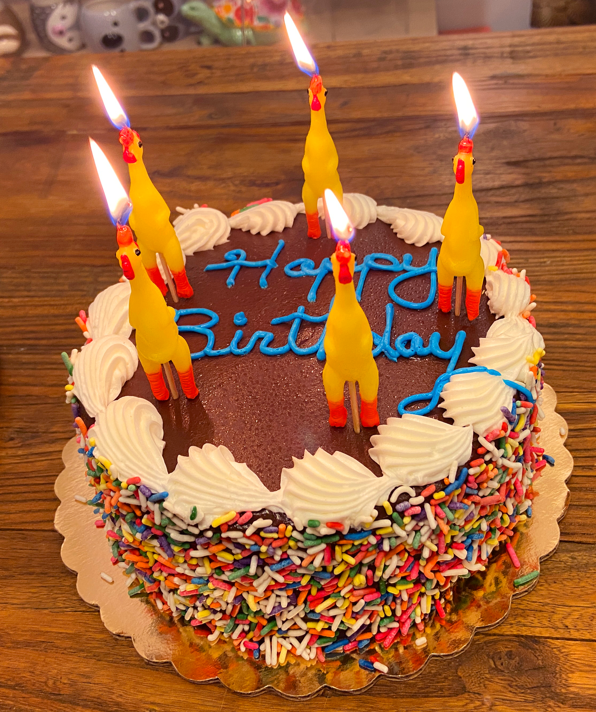 Rubber Chicken Candles 5 pcs Set