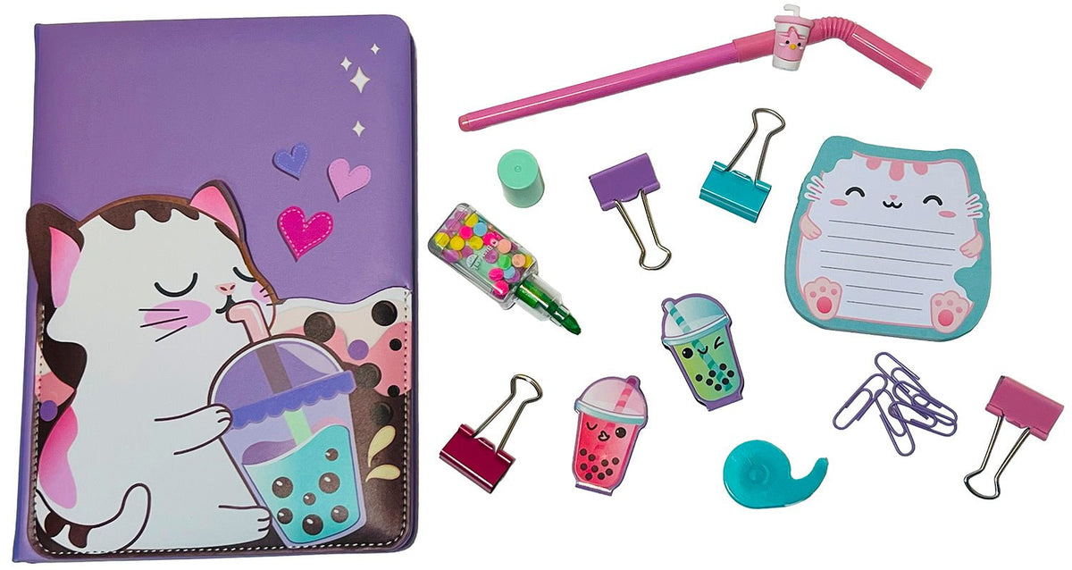 Sippin&#39; Boba Kitty Stationery Set