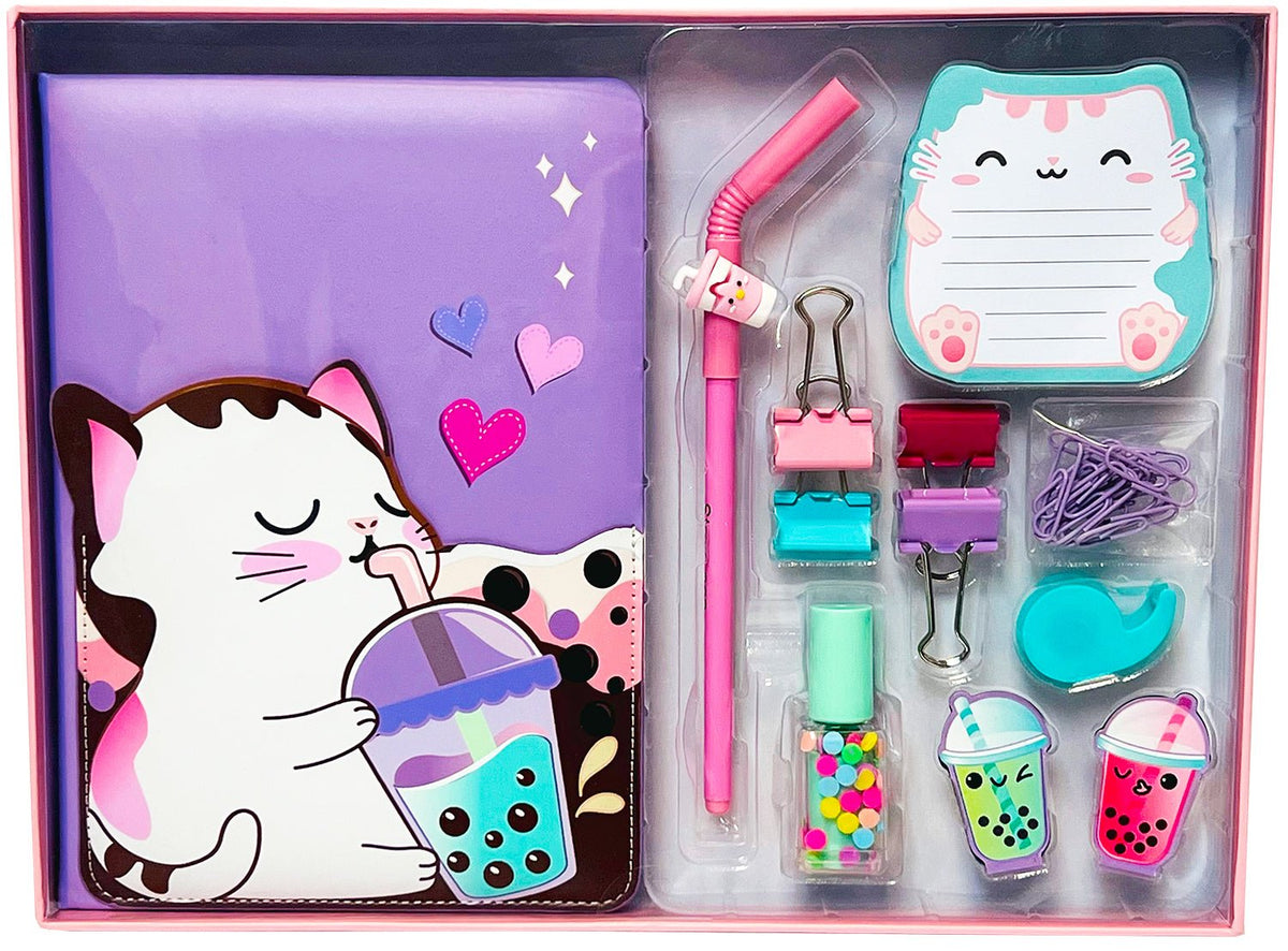 Sippin&#39; Boba Kitty Stationery Set