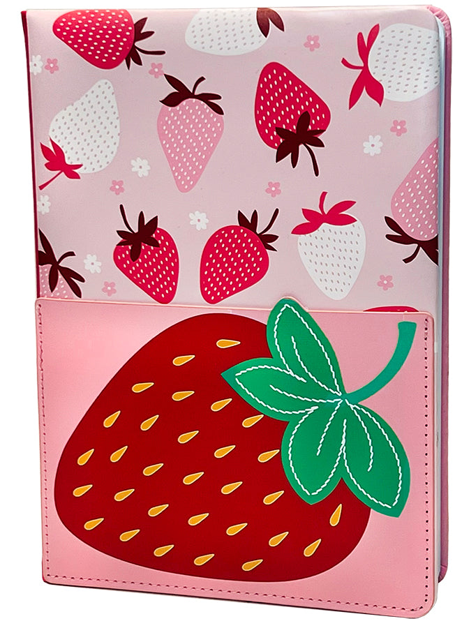 Strawberry Pocket Journal w/ Pen (2 Magnet Page Markers)