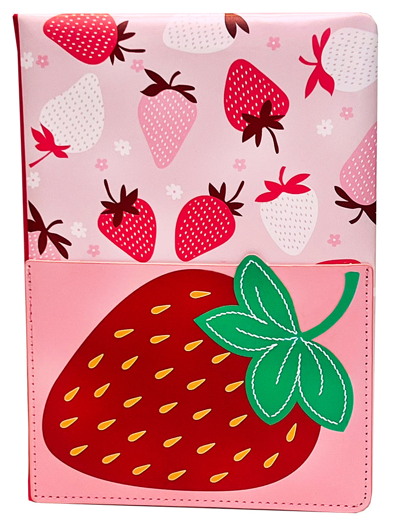 Strawberry Pocket Journal w/ Pen (2 Magnet Page Markers)